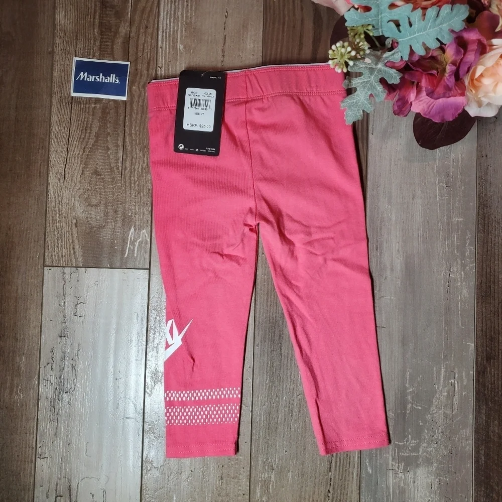 NWT Nike Pink Nebula Toddler Girl Leggings Size 2T Pink and White